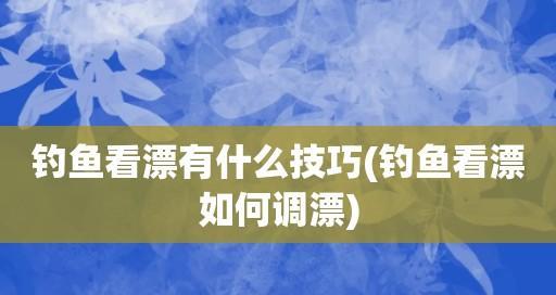 钓鱼两米水深调漂技巧（掌握调漂要领，轻松捕鱼两米水深）